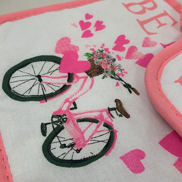 New! Valentine's "Be Mine" Bicycle Hearts Kitchen 2 Pot Holders Set Baking - Picture 4 of 16